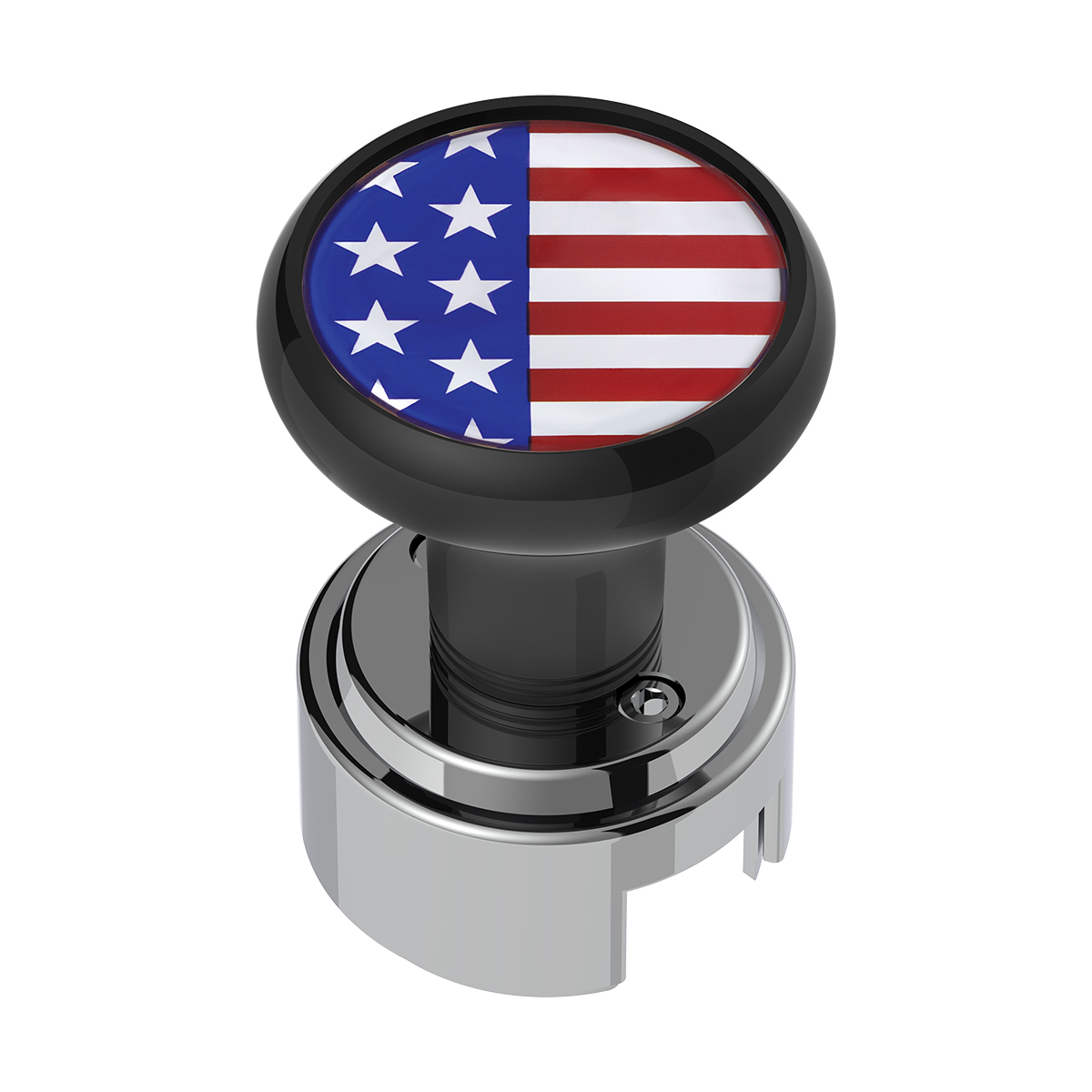 Thread-On Gearshift Knob With 13/15/18 Speed Adapter & USA Flag Sticker - Black - Thumbnail 5
