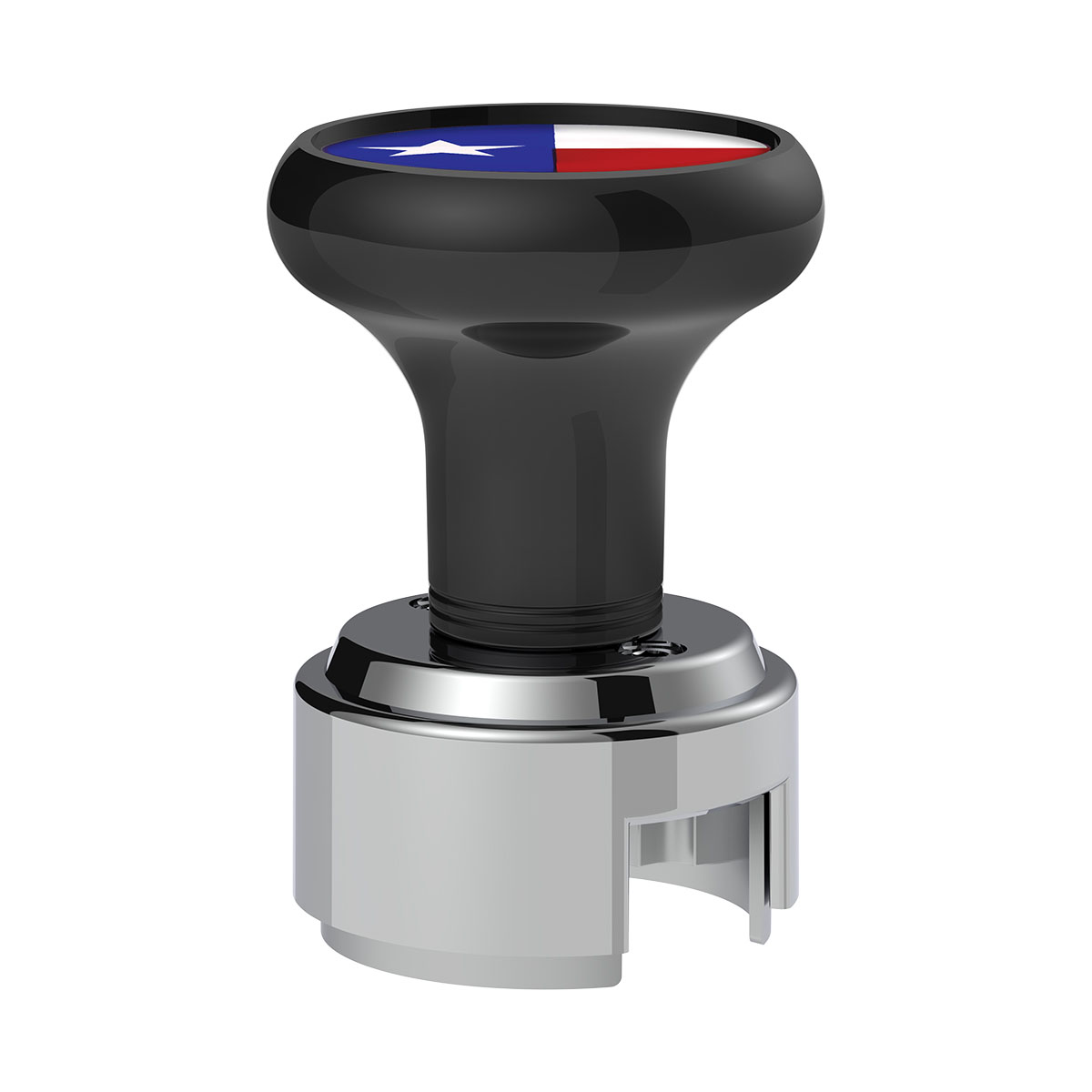 Thread-On Gearshift Knob With 13/15/18 Speed Adapter & Texas Flag Sticker - Black - Thumbnail 2