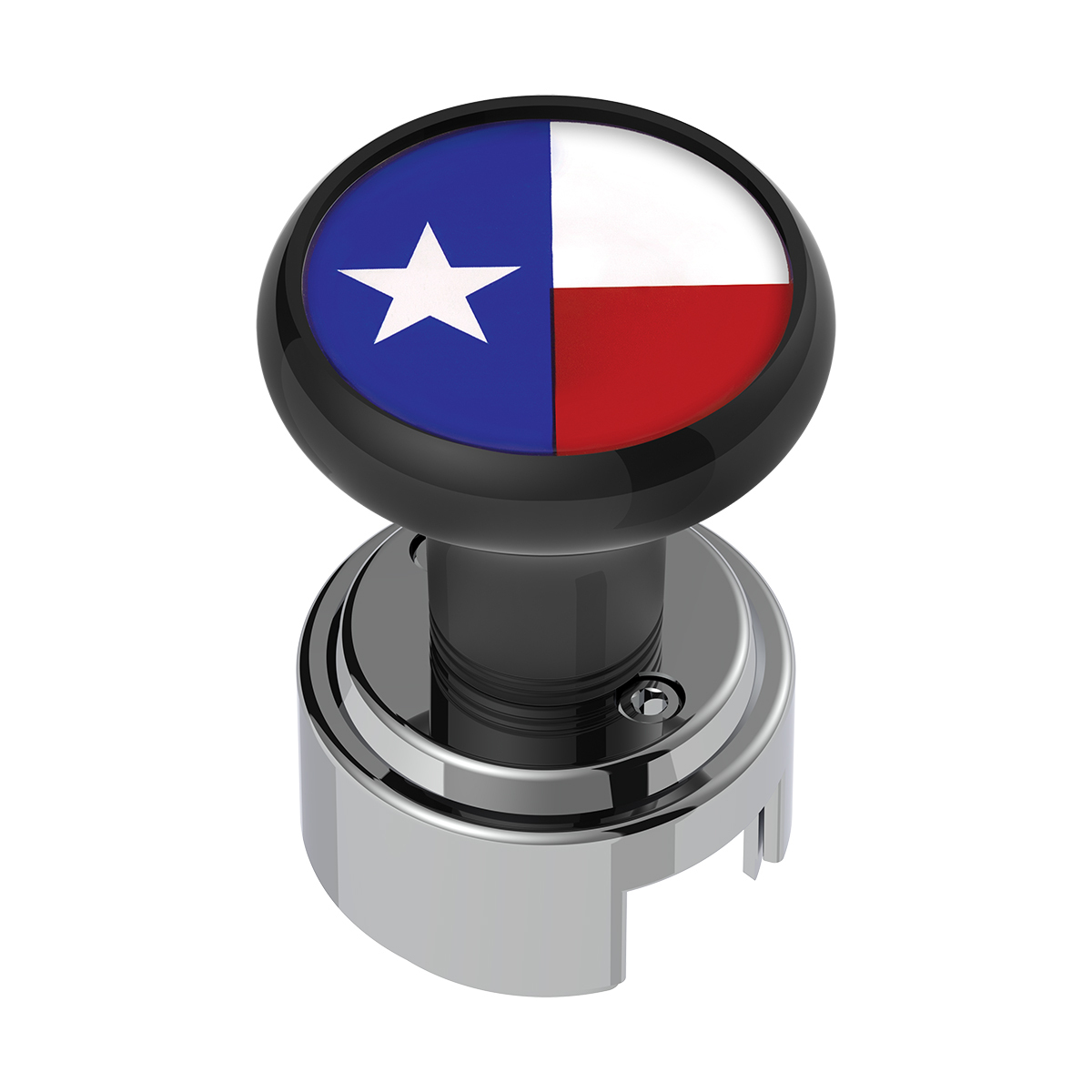 Thread-On Gearshift Knob With 13/15/18 Speed Adapter & Texas Flag Sticker - Black - Thumbnail 5