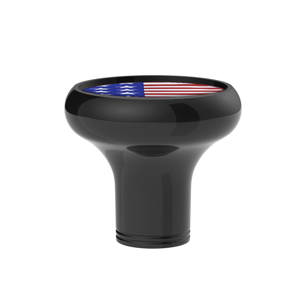1/2"-13 Thread-On Gearshift Knob With USA Flag Sticker - Black - Thumbnail 2