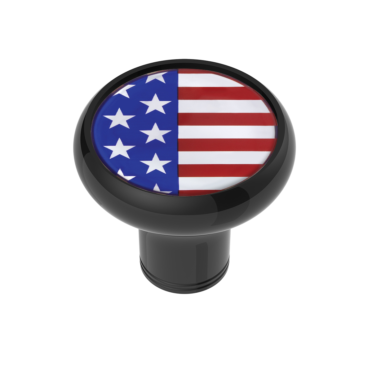 1/2"-13 Thread-On Gearshift Knob With USA Flag Sticker - Black - Thumbnail 6