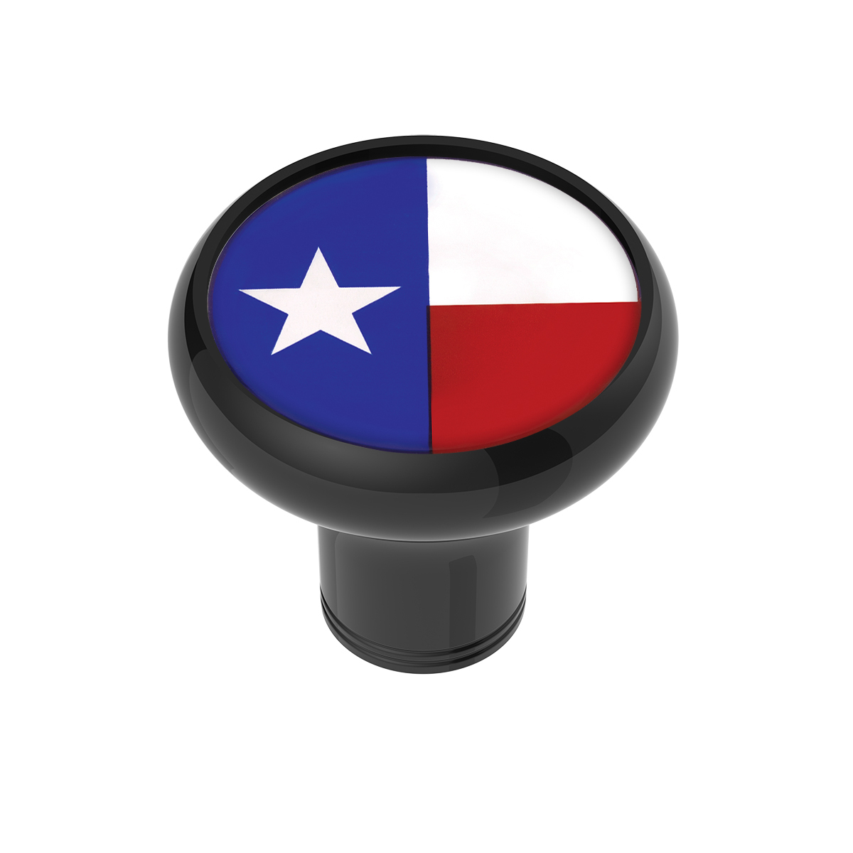 1/2"-13 Thread-On Gearshift Knob With Texas Flag Sticker - Black - Thumbnail 6