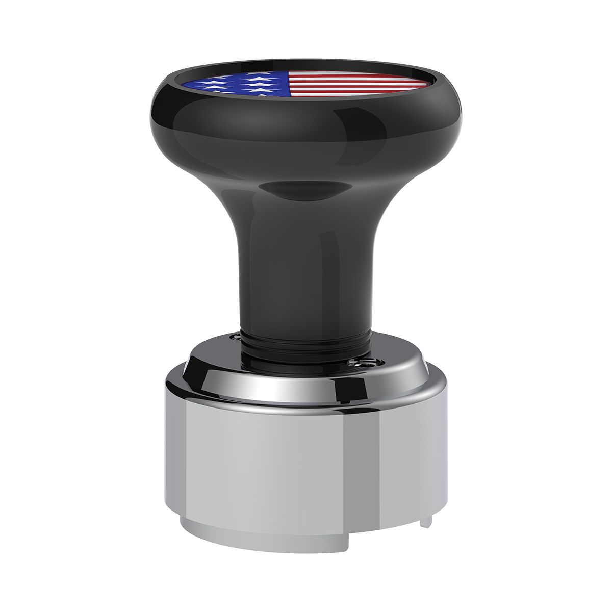 Thread-On Gearshift Knob With 9/10 Speed Adapter & USA Flag Sticker - Black - Thumbnail 2