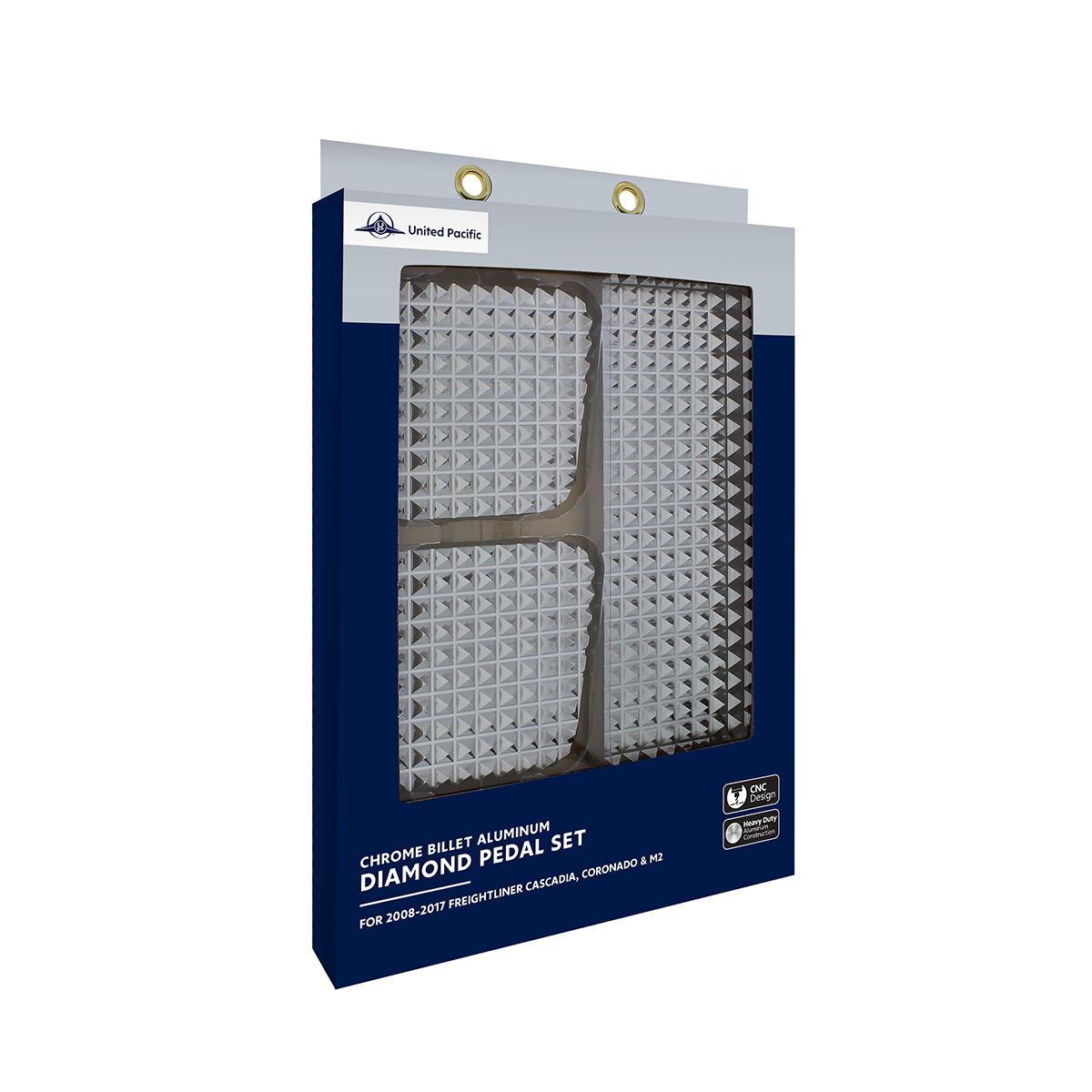 Chrome Billet Aluminum Diamond Pedal Set For 2008-2017 Freightliner Cascadia/Coronado/M3 - Thumbnail 5