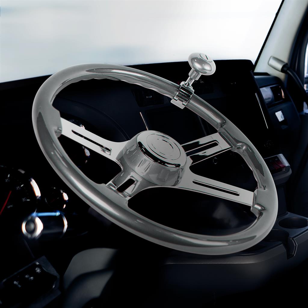 Heavy Duty Steering Wheel Spinner - Liquid Silver - Thumbnail 5