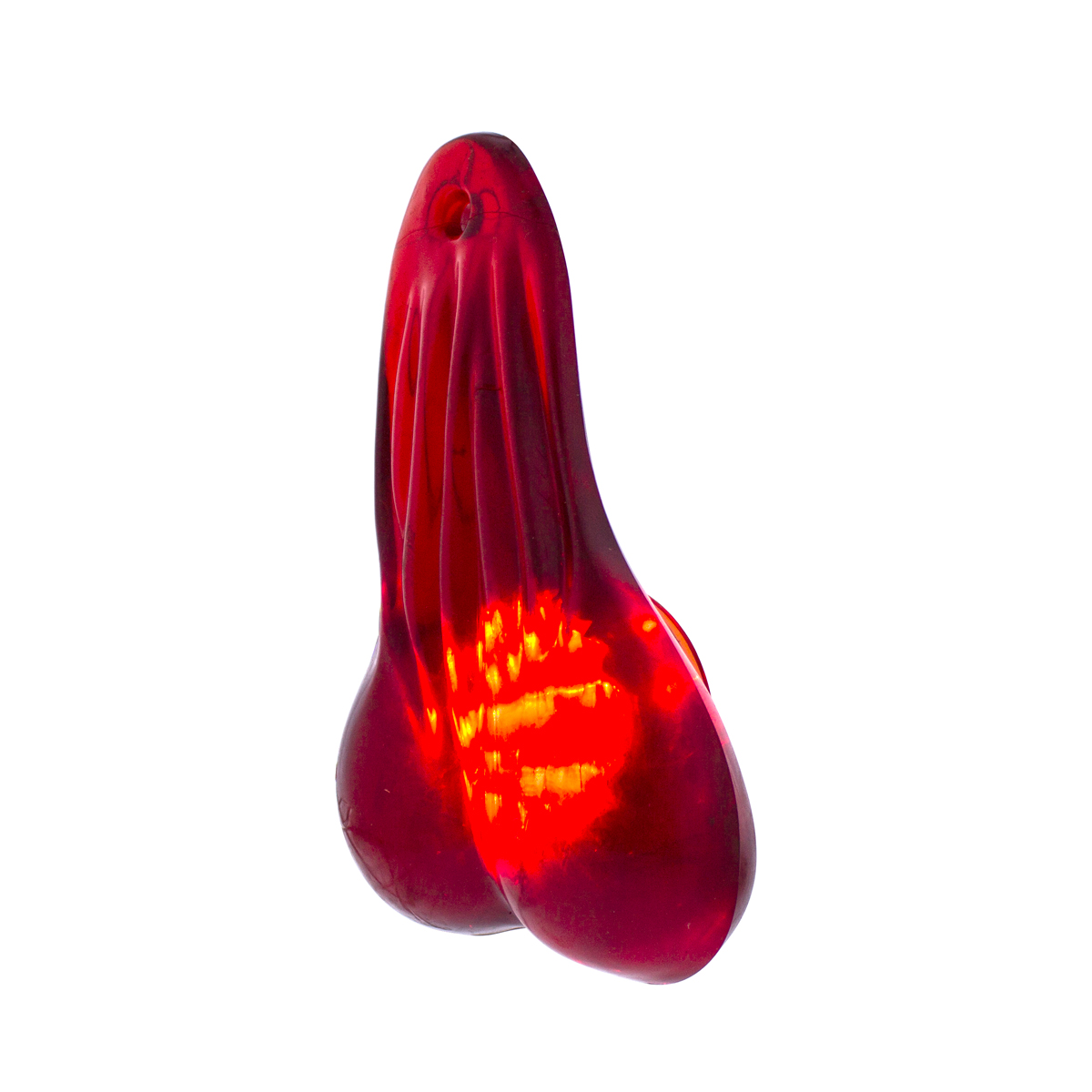 8-1/4" Tall Large Low-Hanging Rubber Balls With LED Light - Red LED - Thumbnail 3
