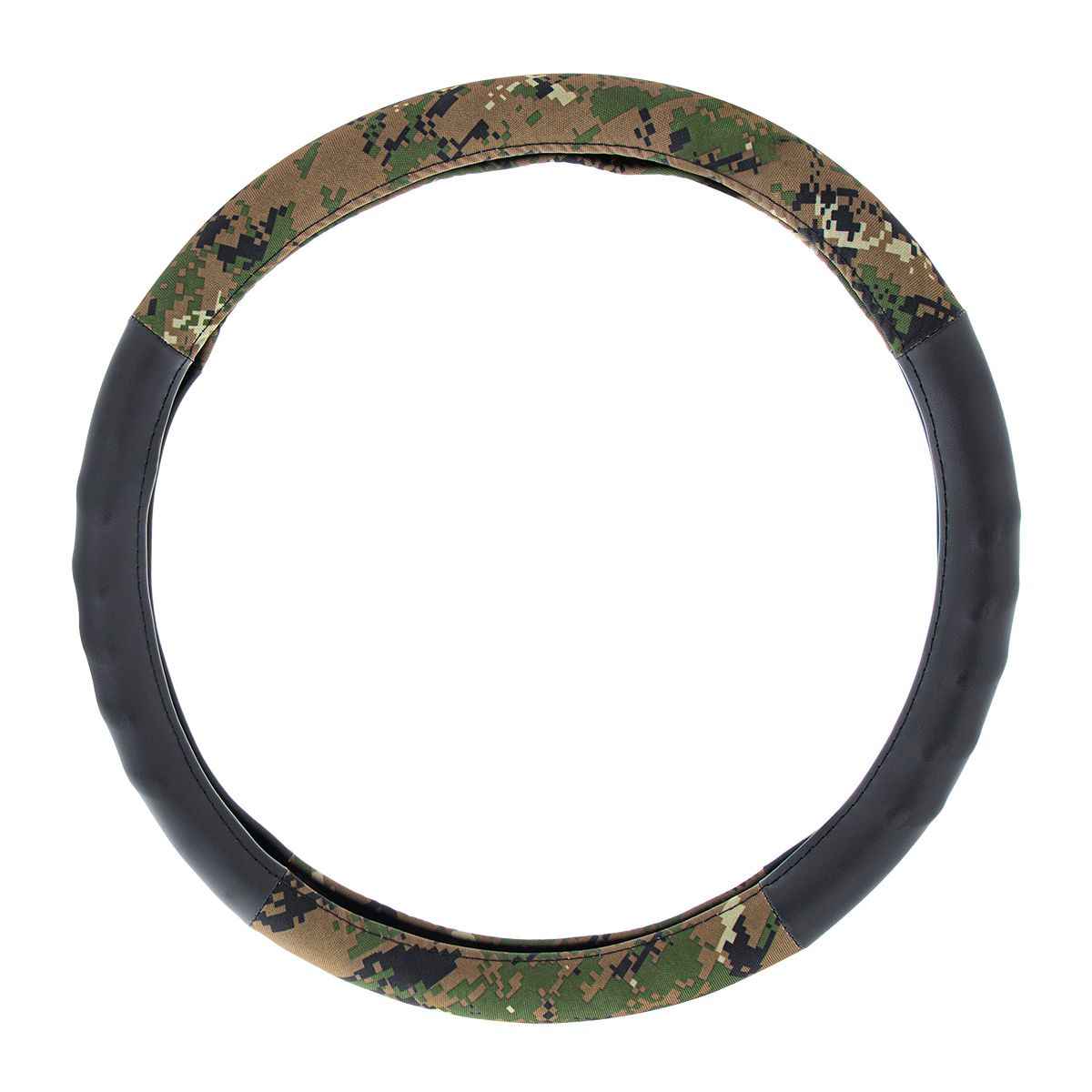 18" Cloth & Suede Camouflage Steering Wheel Cover - Digital Woodland Style