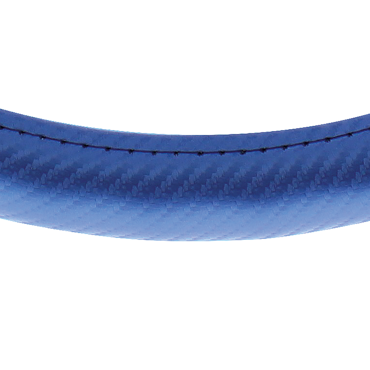 18" Carbon Fiber Pattern Steering Wheel Cover - Blue Stitching - Thumbnail 2