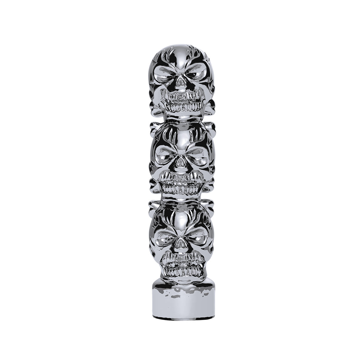 1/2"-13 Thread-On 3 Skull Shift Knob-Chrome - Thumbnail 2