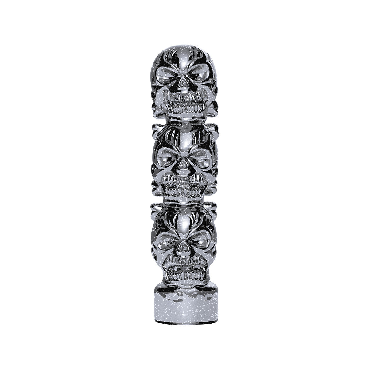 1/2"-13 Thread-On 3 Skull Candy Color Shift Knob-Liquid Silver - Thumbnail 2