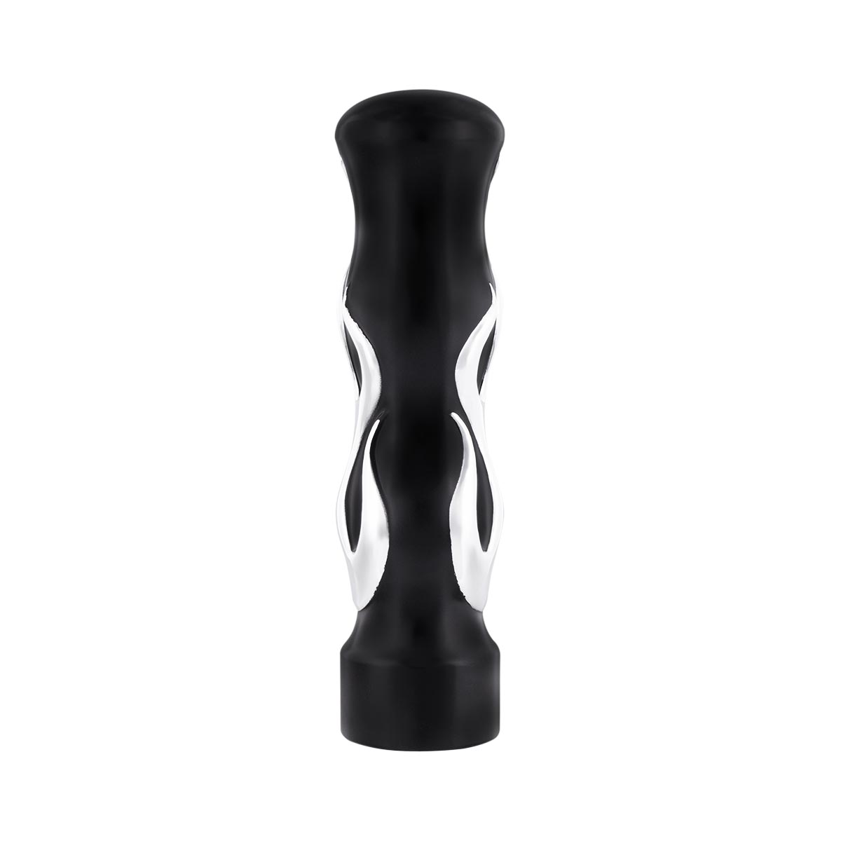 1/2"-13 Thread On Flame Gearshift Knob - Black With Chrome Flame - Thumbnail 2