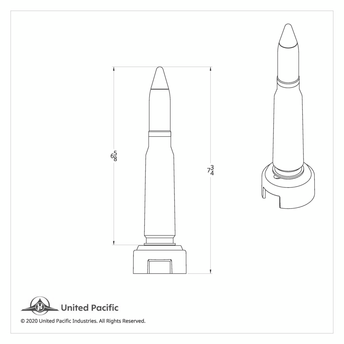 50 Caliber Bullet Style Thread-On Gearshift Knob With 13/15/18 Speed Adapter - Thumbnail 5