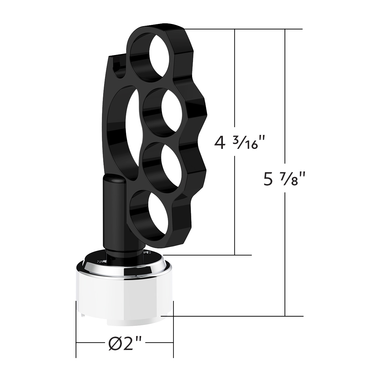 Knuckle Gearshift Knob With 13/15/18 Speed Adapter - Black - Thumbnail 7