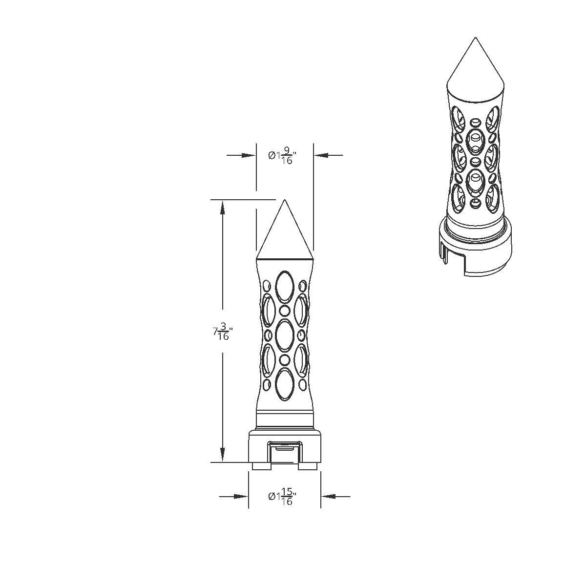 M30X3.5 Thread-On Daytona Style Spike Gearshift Knob With 13/15/18 Speed Adapter - Chrome/Vertical - Thumbnail 5