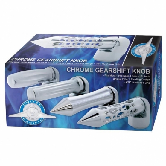 Talladega Style 13/15/18 Speed Spike Gearshift Knob - Chrome/Vertical - Thumbnail 2