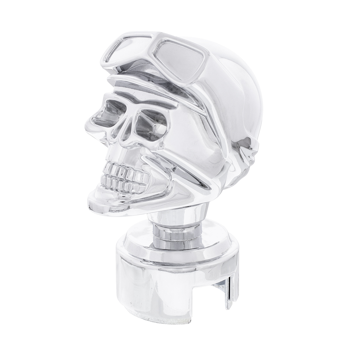 Skull Biker Gearshift Knob With 13/15/18 Speed Adapter - Chrome - Thumbnail 5