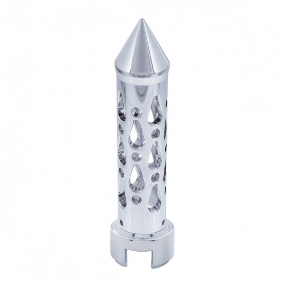 Brooklyn Style Spike Gearshift Knob With 13/15/18 Speed Adapter - Chrome/Vertical