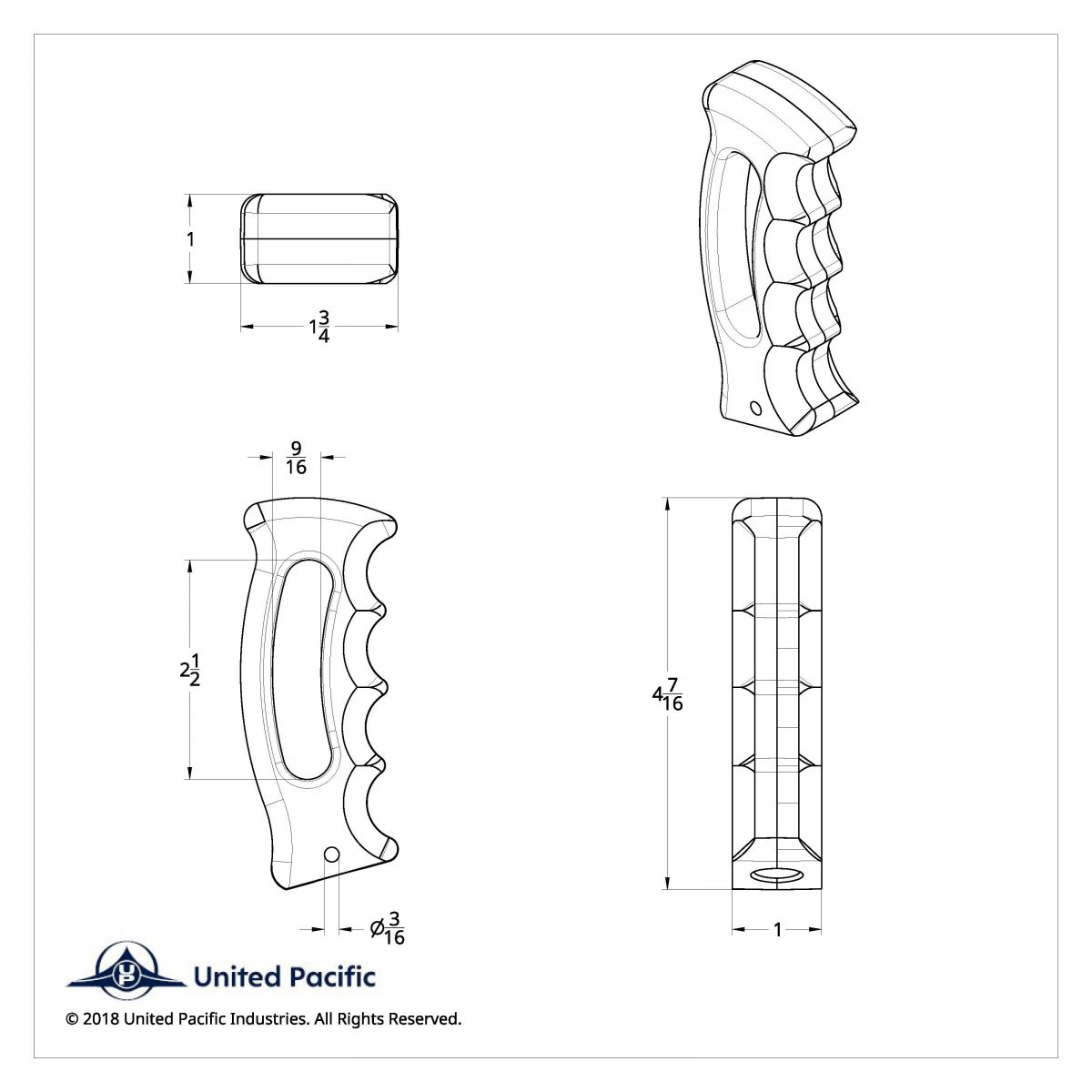 Slot Style Pistol Grip Gearshift Knob - Chrome - Thumbnail 4