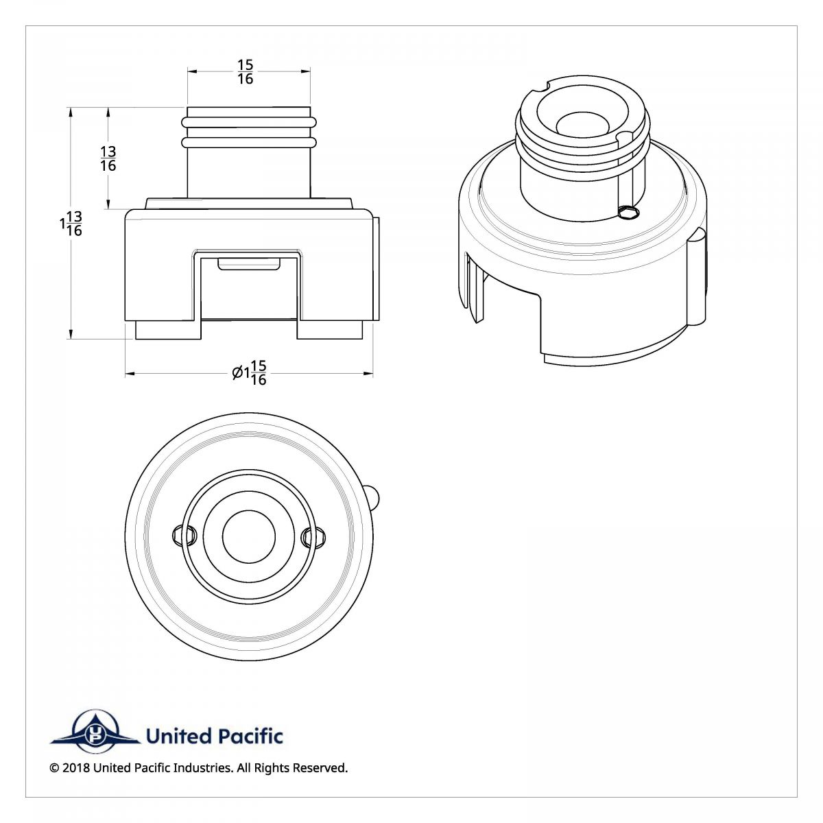 Gearshift Adapter W/LED Mount For Eaton-Fuller 13/15/18 Speed - Chrome/Vertical (Bulk) - Thumbnail 4