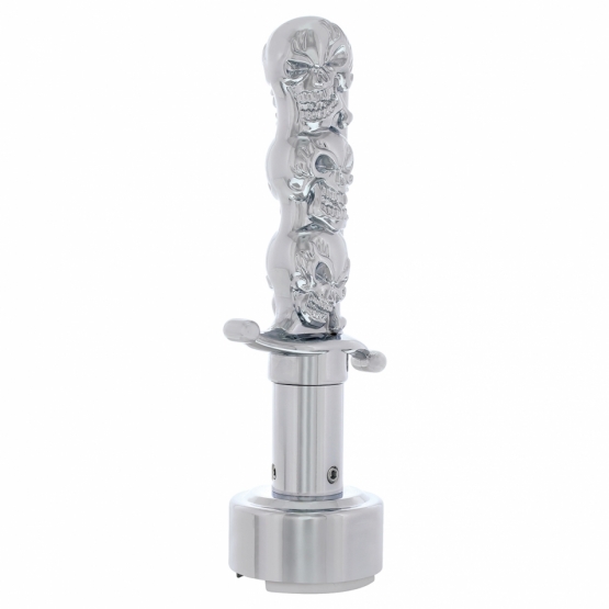 Skull Dagger Gearshift Knob With 13/15/18 Speed Adapter - Chrome