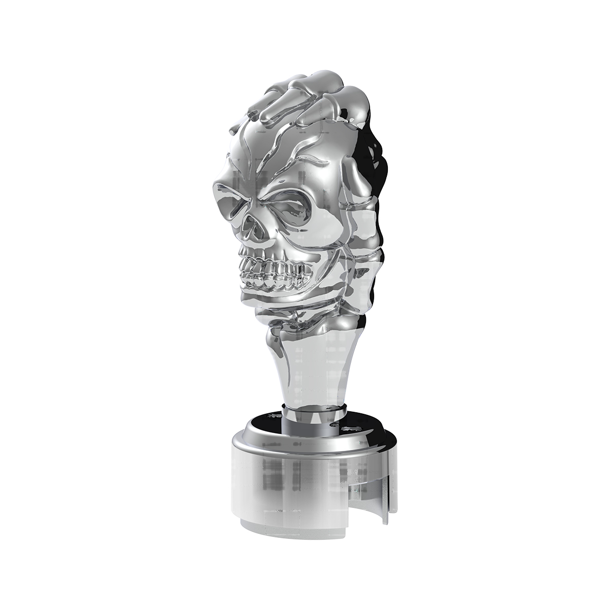 Thread-On Skull Gearshift Knob With 13/15/18 Speed Adapter - Chrome - Thumbnail 3