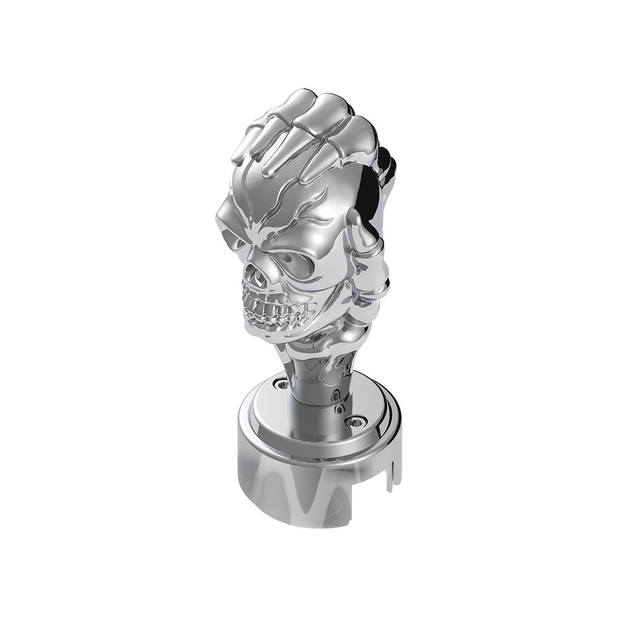 Thread-On Skull Gearshift Knob With 13/15/18 Speed Adapter - Chrome - Thumbnail 5