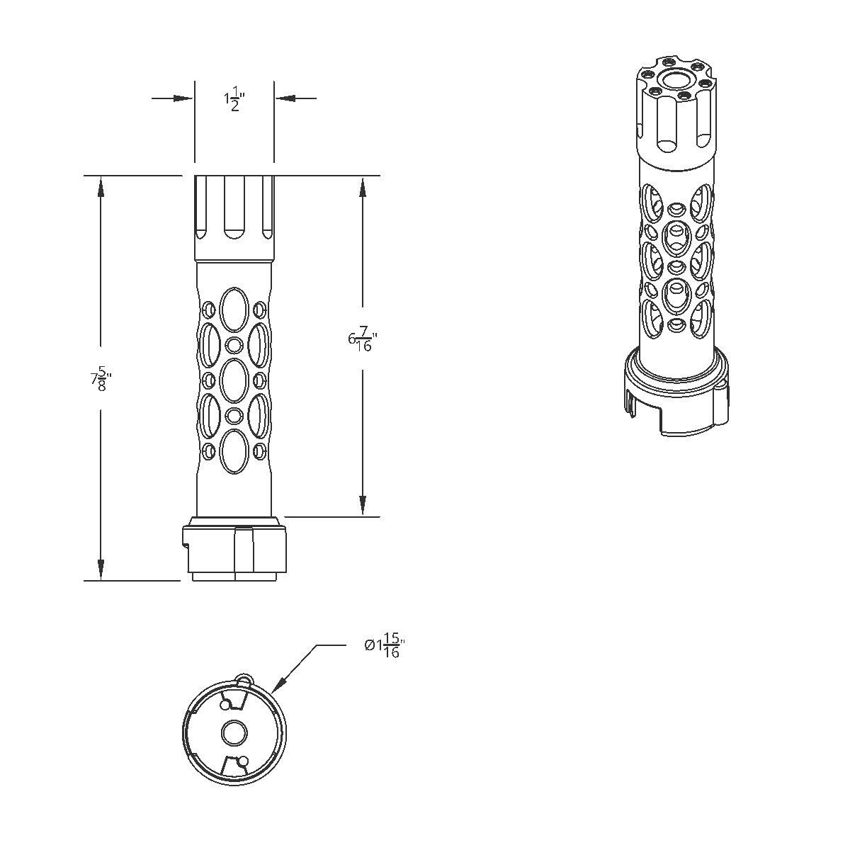 Austin Style Gun Cylinder Gearshift Knob With LED 13/15/18 Speed Adapter - Chrome/Red LED - Thumbnail 9