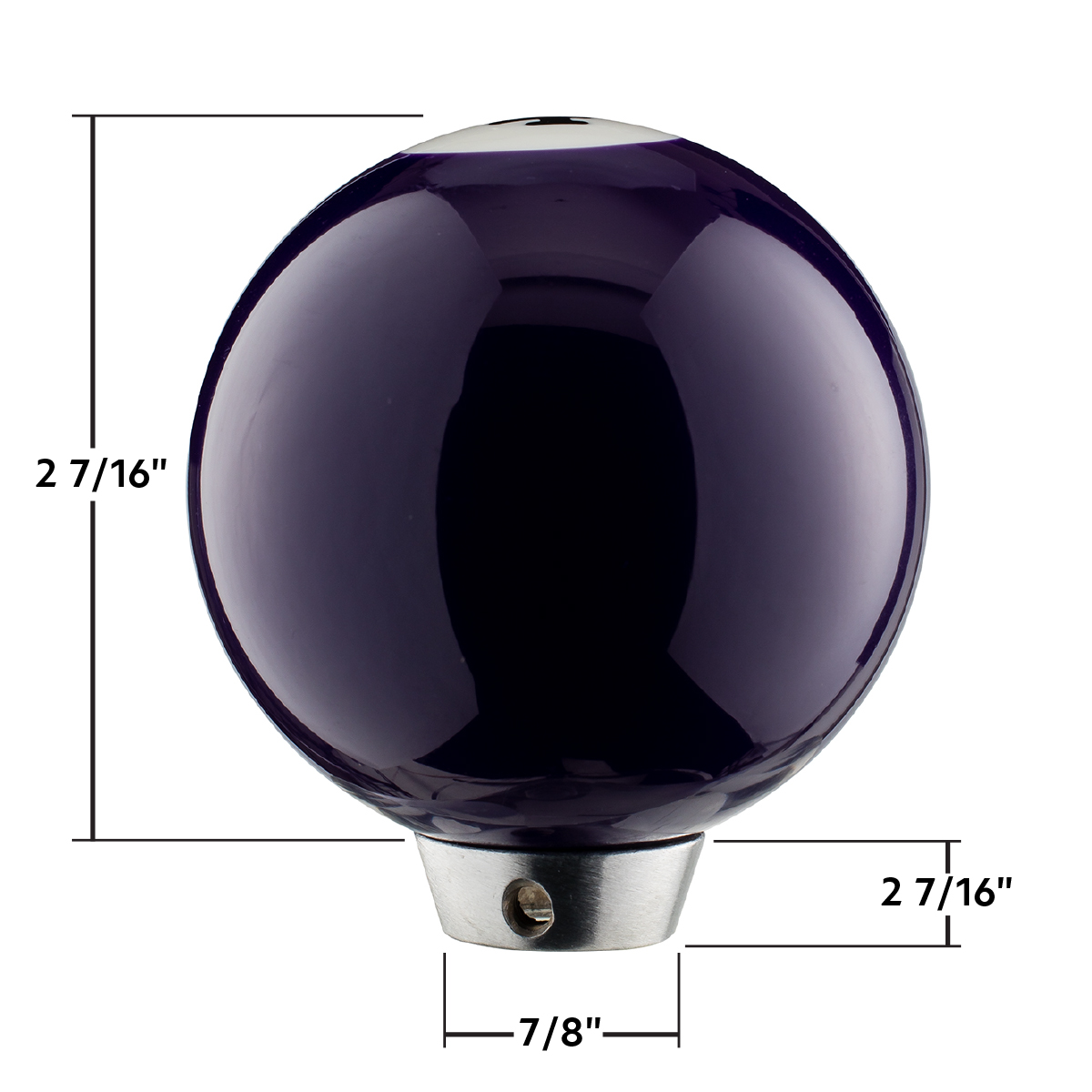 Number 4 Pool Ball Gearshift Knob - Gloss Purple - Thumbnail 4