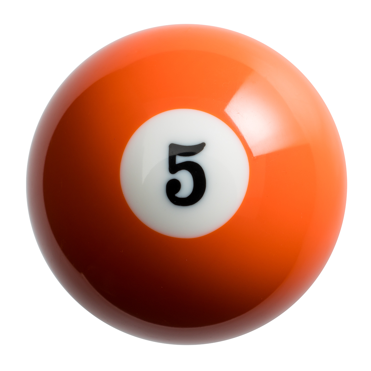 Number 5 Pool Ball Gearshift Knob - Gloss Orange - Thumbnail 6