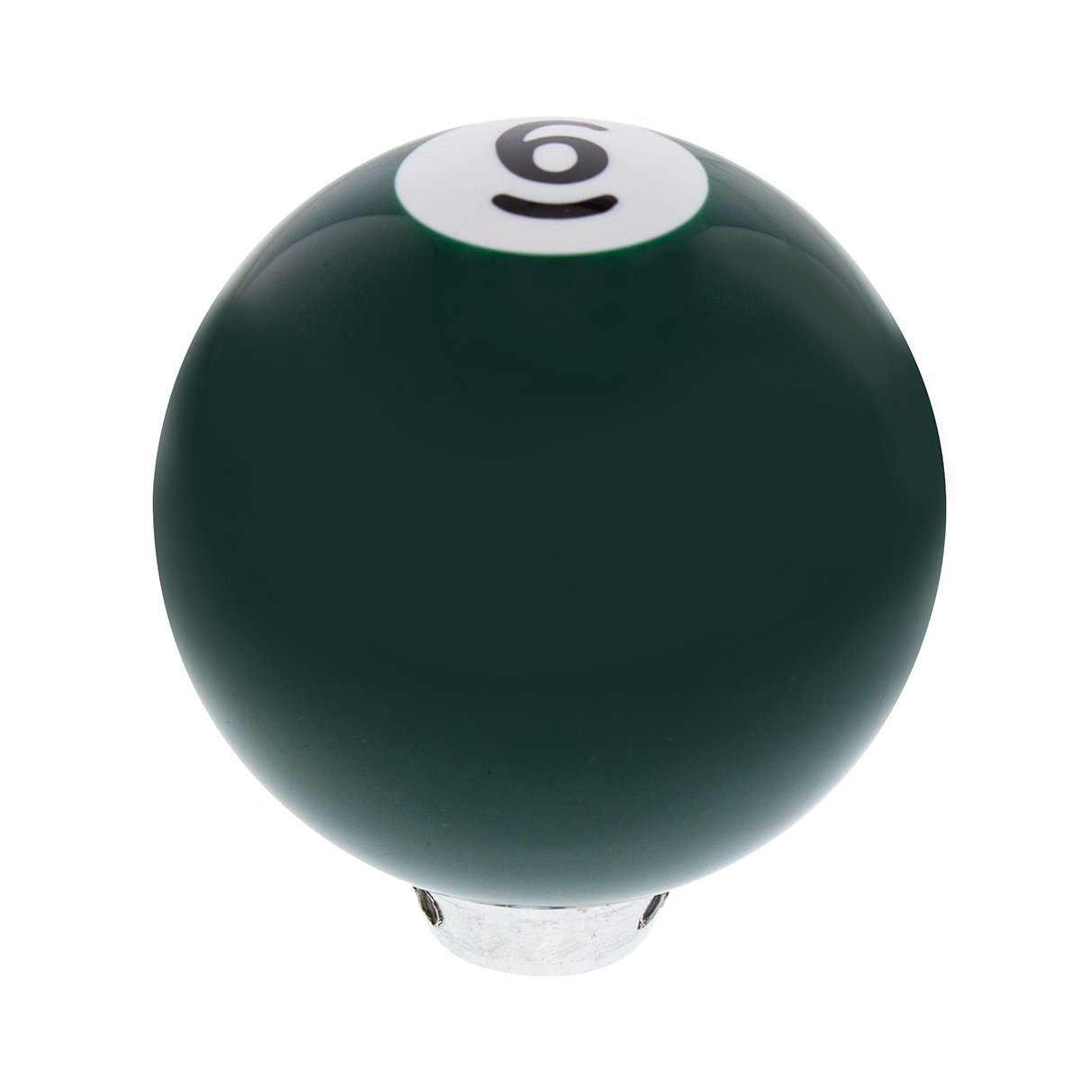 Number 6 Pool Ball Gearshift Knob - Gloss Green - Thumbnail 4