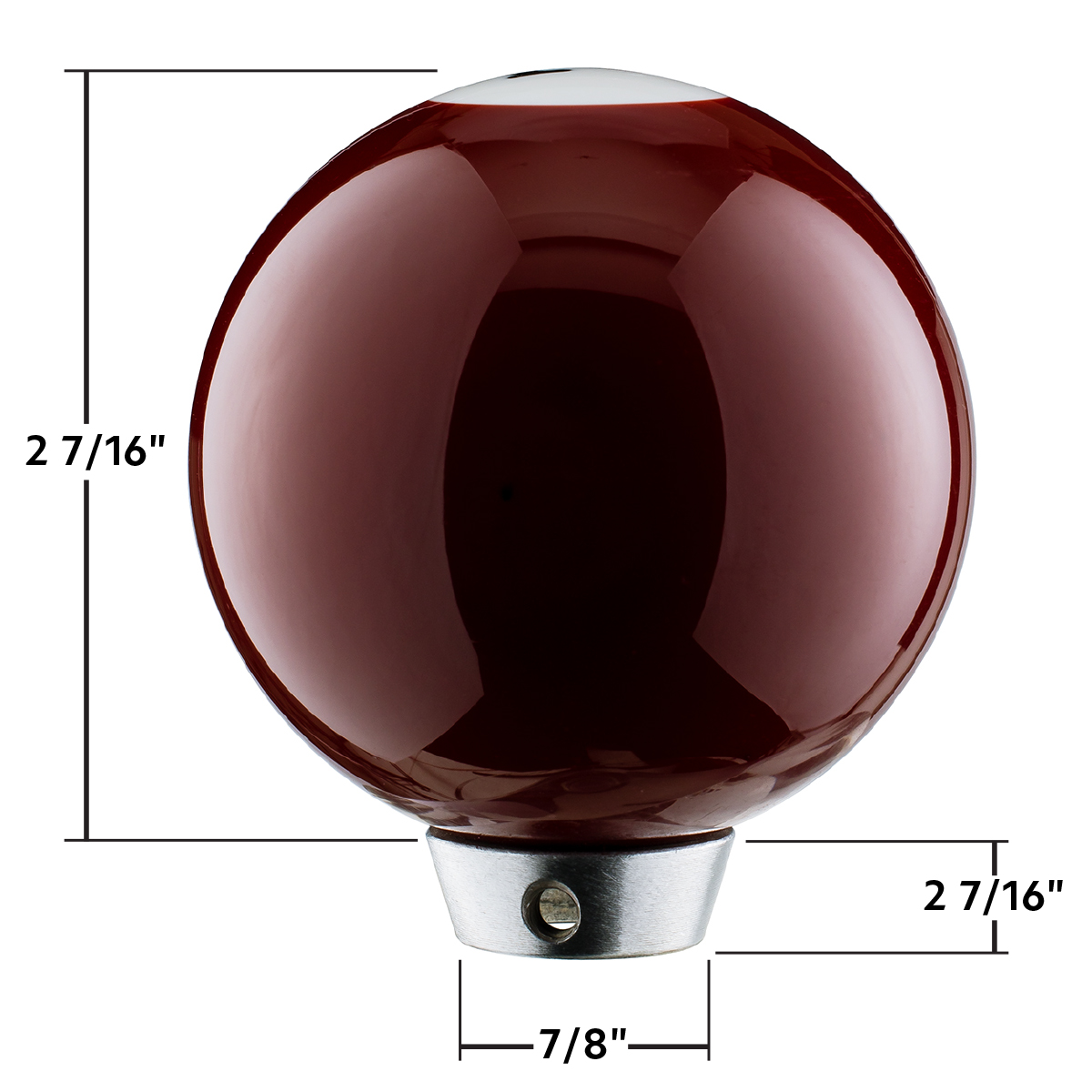 Number 7 Pool Ball Gearshift Knob - Gloss Maroon - Thumbnail 3