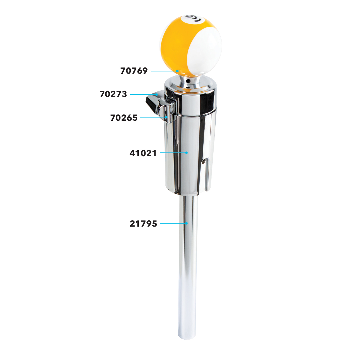 Number 9 Pool Ball Gearshift Knob For 13/15/18 Speed Eaton Style Shifters - Thumbnail 3