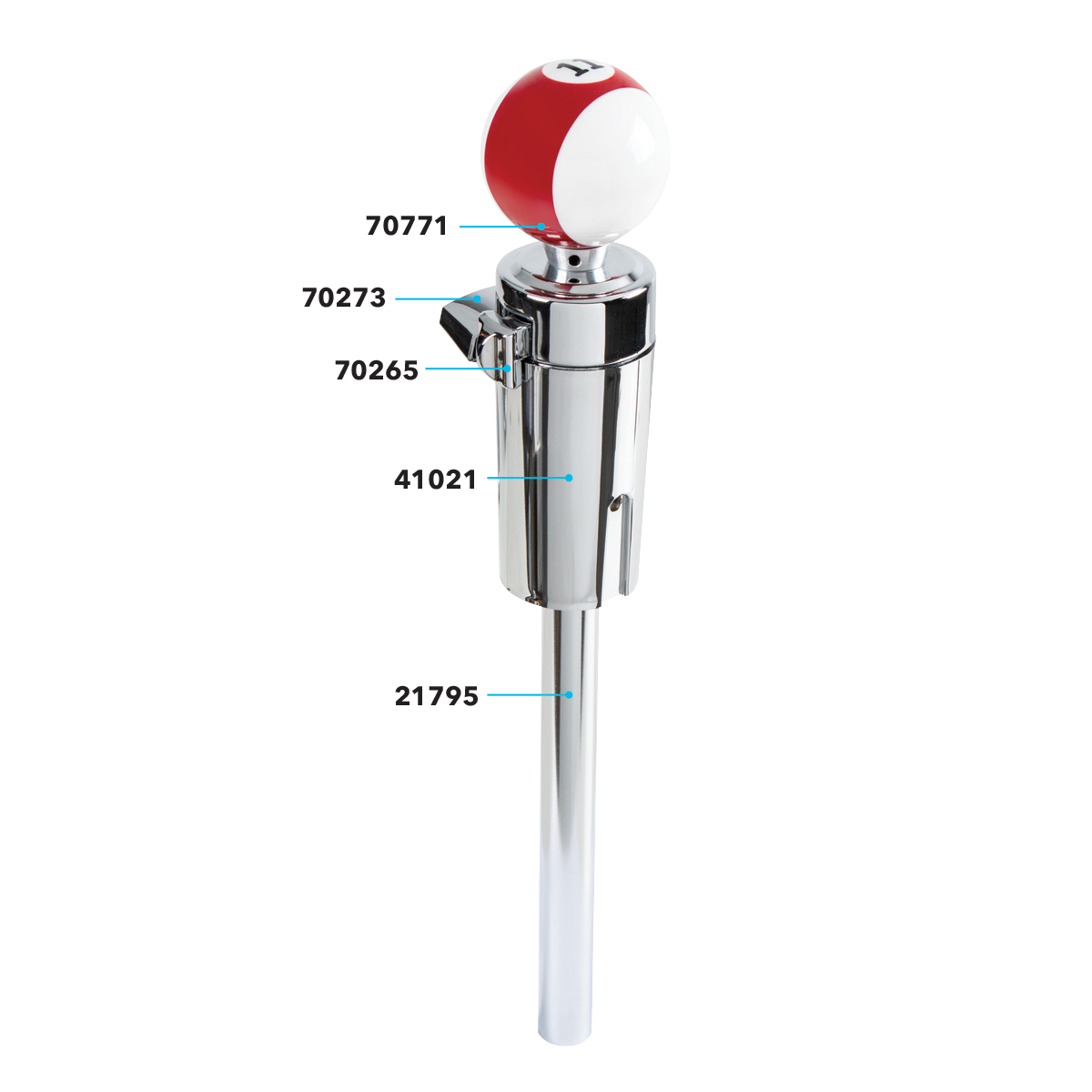 Number 11 Pool Ball Gearshift Knob For 13/15/18 Speed Eaton Style Shifters - Thumbnail 3