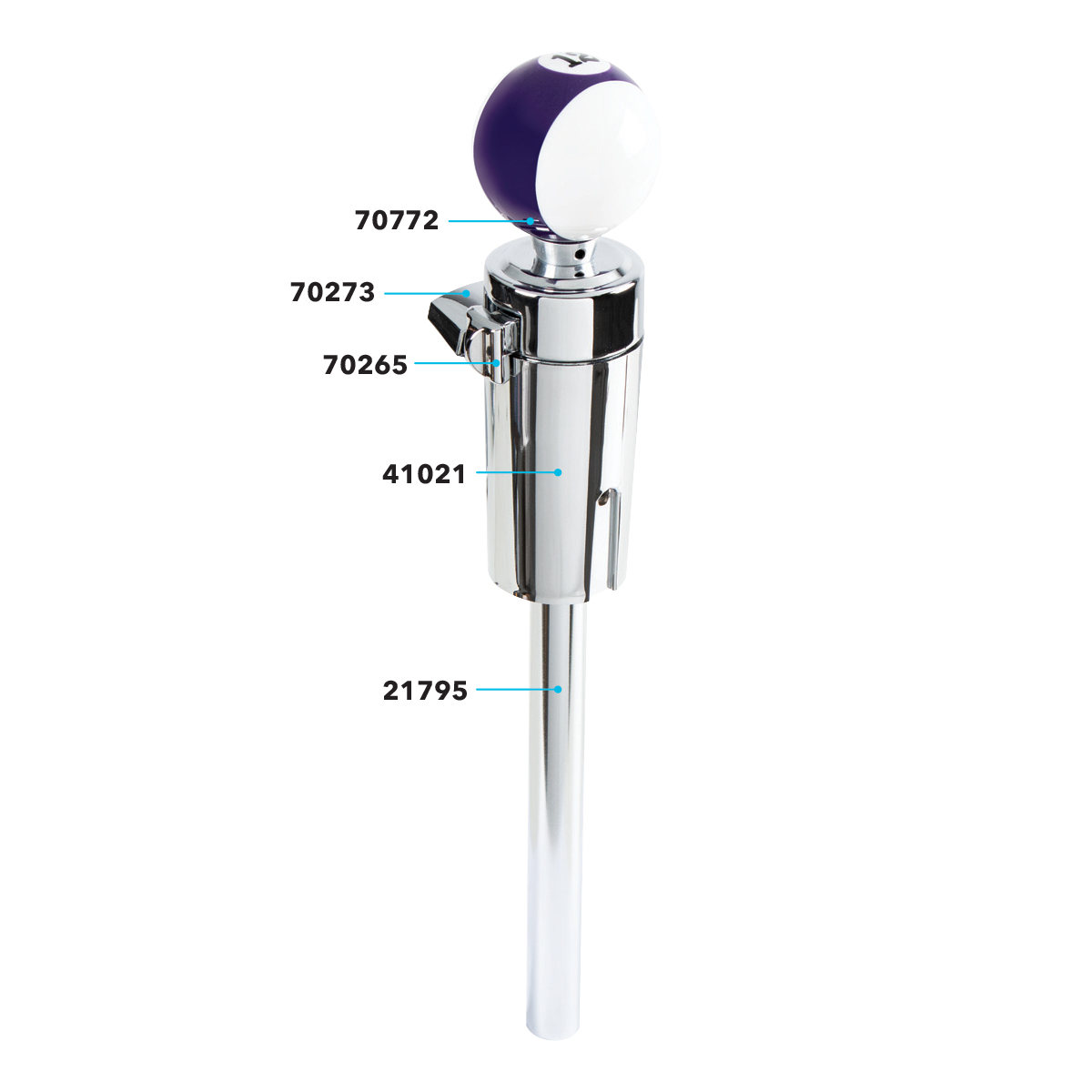 Number 12 Pool Ball Gearshift Knob For 13/15/18 Speed Eaton Style Shifters - Thumbnail 3