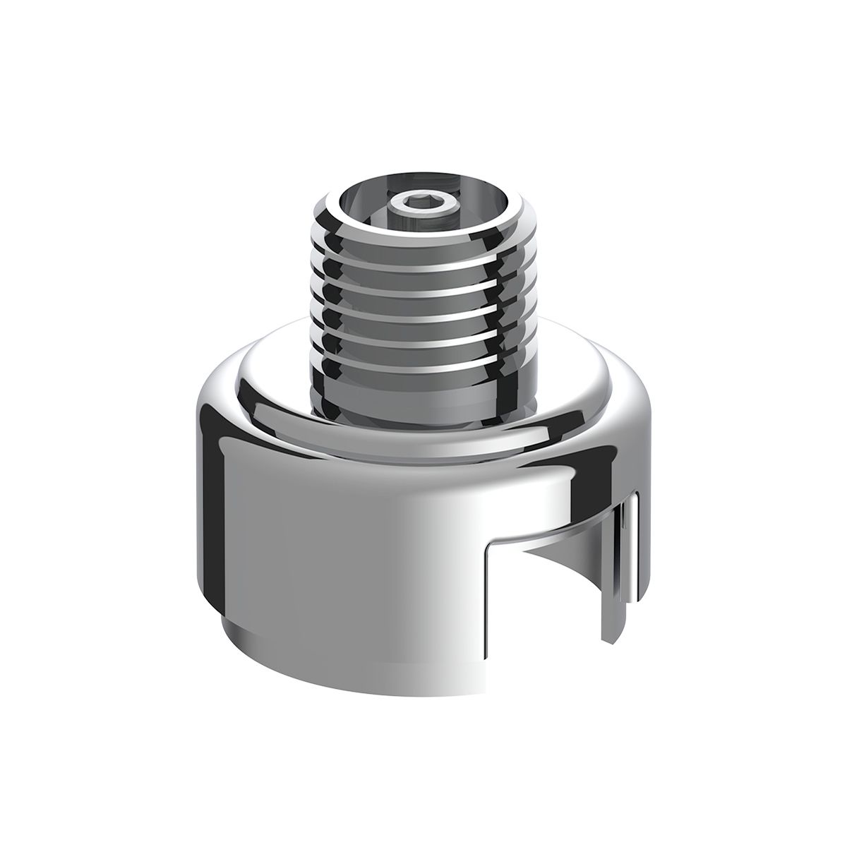 M30X3.5 Thread-On Gearshift Knob Chrome Mounting Adapter For Eaton Fuller Style 13/15/18 Speed - Vertical (Bulk)