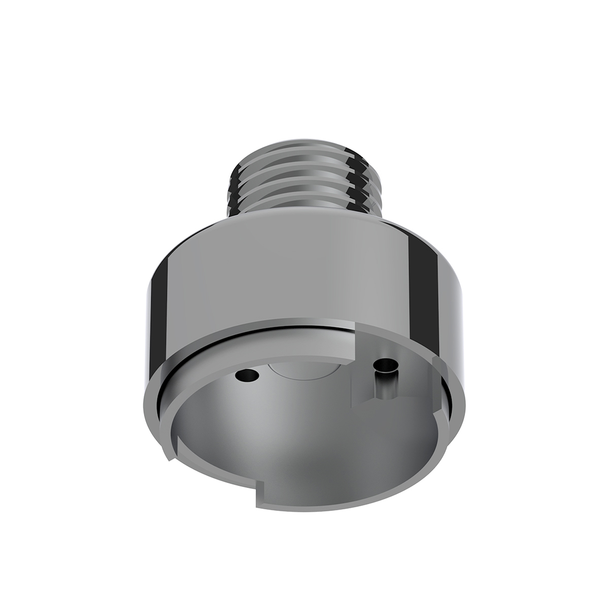 M30X3.5 Thread-On Gearshift Knob Chrome Mounting Adapter For Eaton Fuller Style 9/10 Speed - Vertical (Bulk) - Thumbnail 3