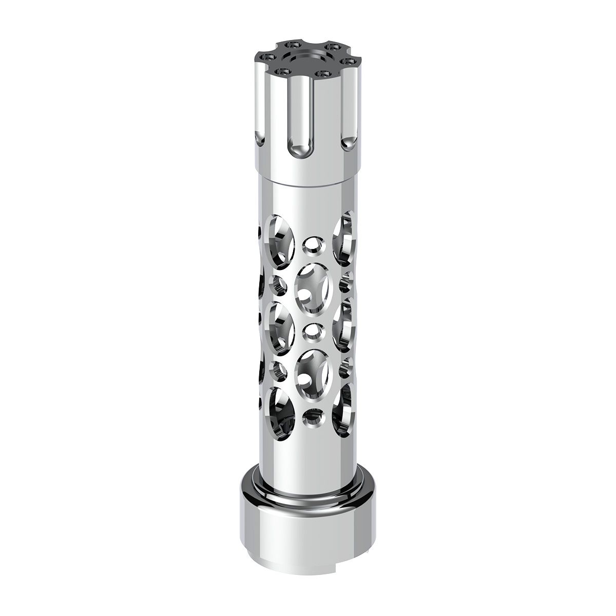M30X3.5 Thread-On Austin Style Gearshift Knob With 9/10 Speed Adapter - Chrome/Vertical