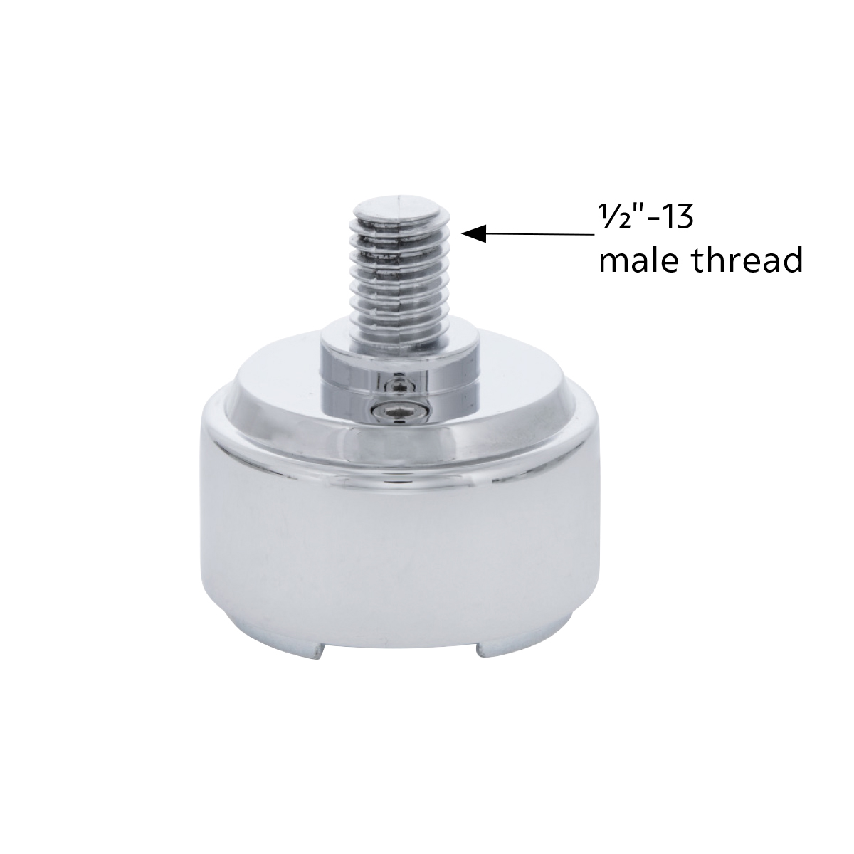 1/2"-13 Thread-On Shift Knob Mounting Adapter For Eaton Fuller Style 9/10 Shifter - Chrome (Bulk) - Thumbnail 5