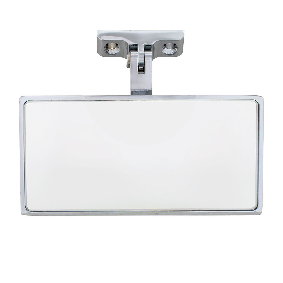 Rectangular Chrome Plated Aluminum Interior Rear View Mirror With Screw-On Mount - Thumbnail 5