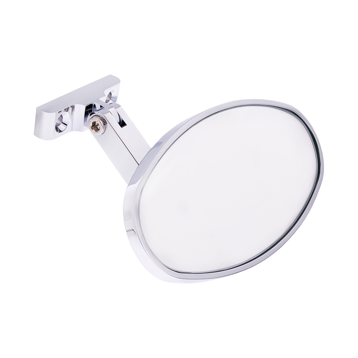 Oval Chrome Plated Aluminum Interior Rear View Mirror With Screw-On Mount - Thumbnail 7