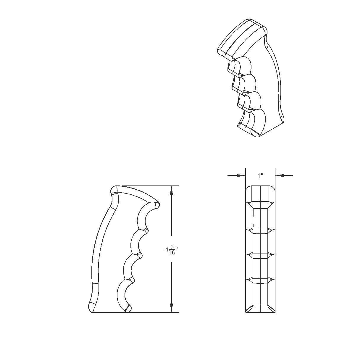Thread-On Pistol Grip Gearshift Knob - Chrome - Thumbnail 7