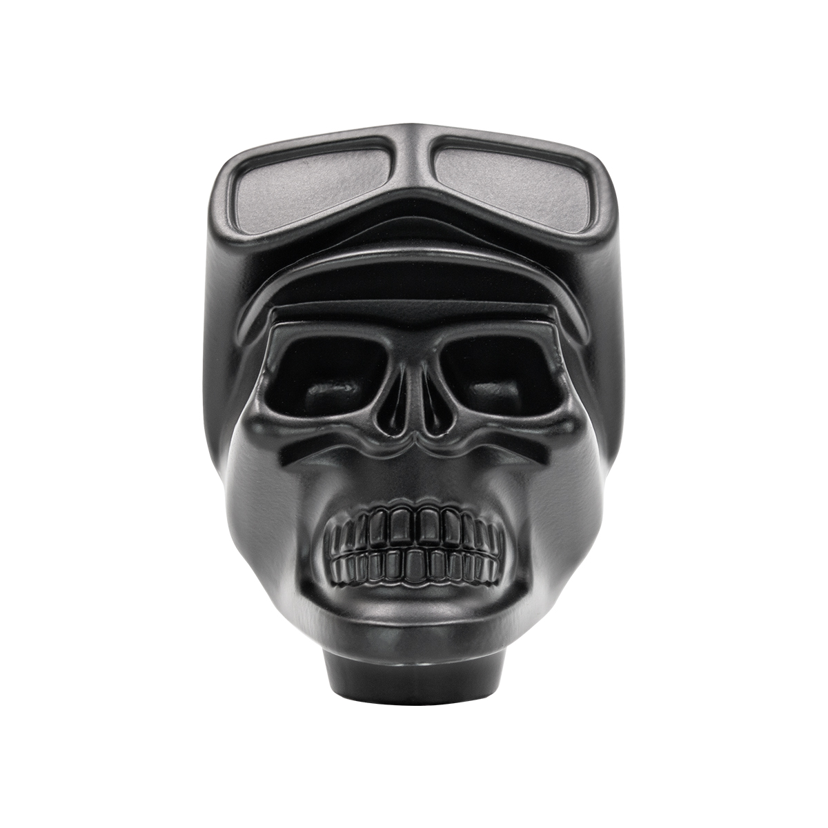 Aluminum Skull Biker 1/2"-13 Thread-On Gearshift Knob - Black (Bulk) - Thumbnail 2