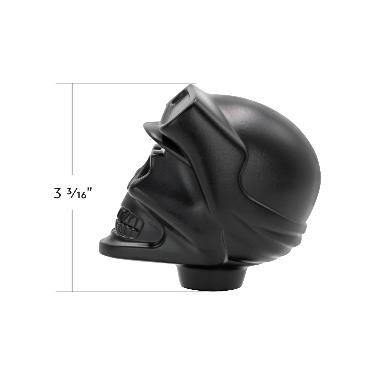 Aluminum Skull Biker 1/2"-13 Thread-On Gearshift Knob - Black (Bulk) - Thumbnail 5