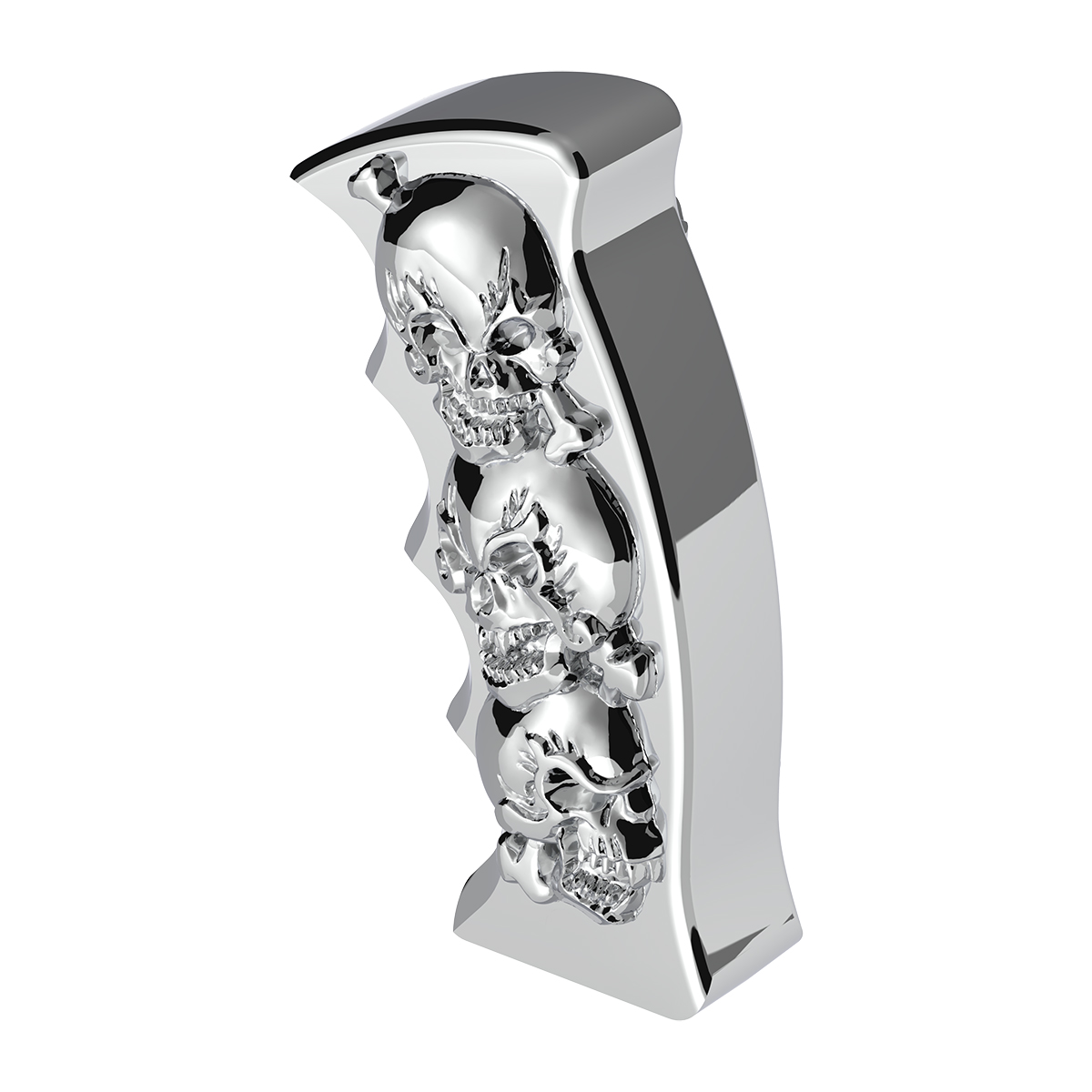 Thread-On Skulls Pistol Grip Gearshift Knob - Chrome - Thumbnail 3