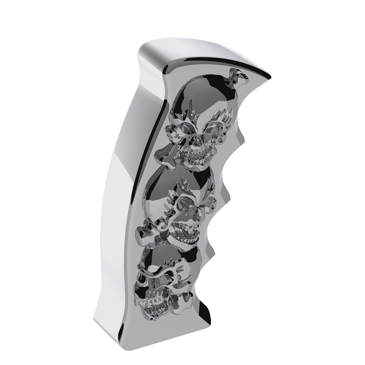 Thread-On Skulls Pistol Grip Gearshift Knob - Chrome - Thumbnail 6