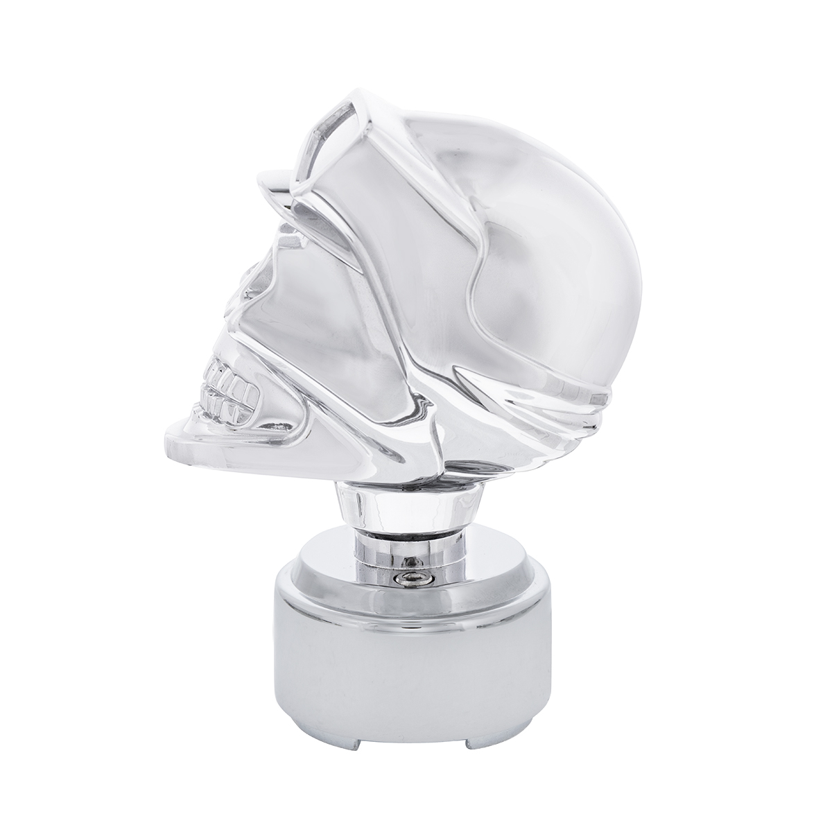 Skull Biker Thread-On Shift Knob & Adapter For Eaton Fuller Style 9/10 Shifter - Chrome - Thumbnail 2