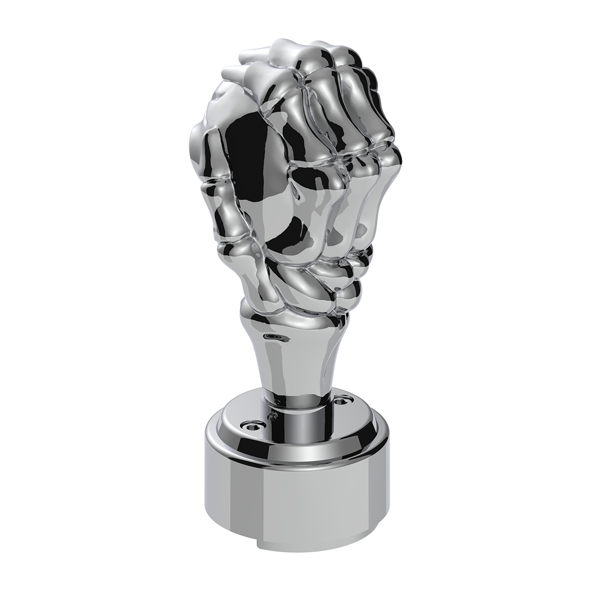 Thread-On Skull Gearshift Knob With 9/10 Speed Adapter - Chrome - Thumbnail 4