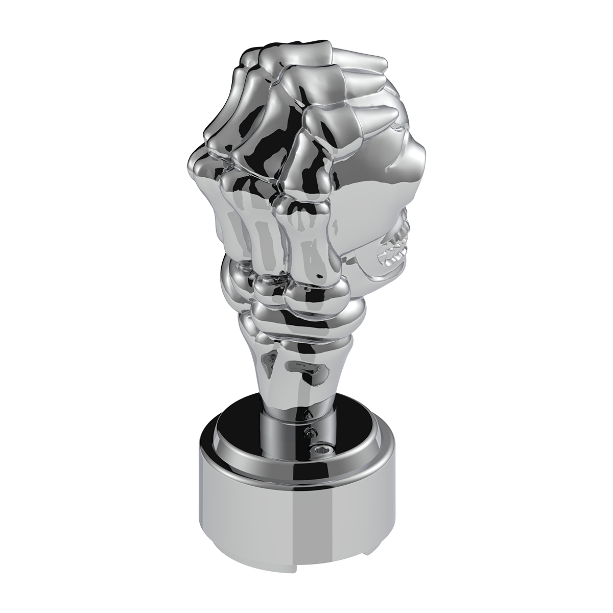 Thread-On Skull Gearshift Knob With 9/10 Speed Adapter - Chrome - Thumbnail 5