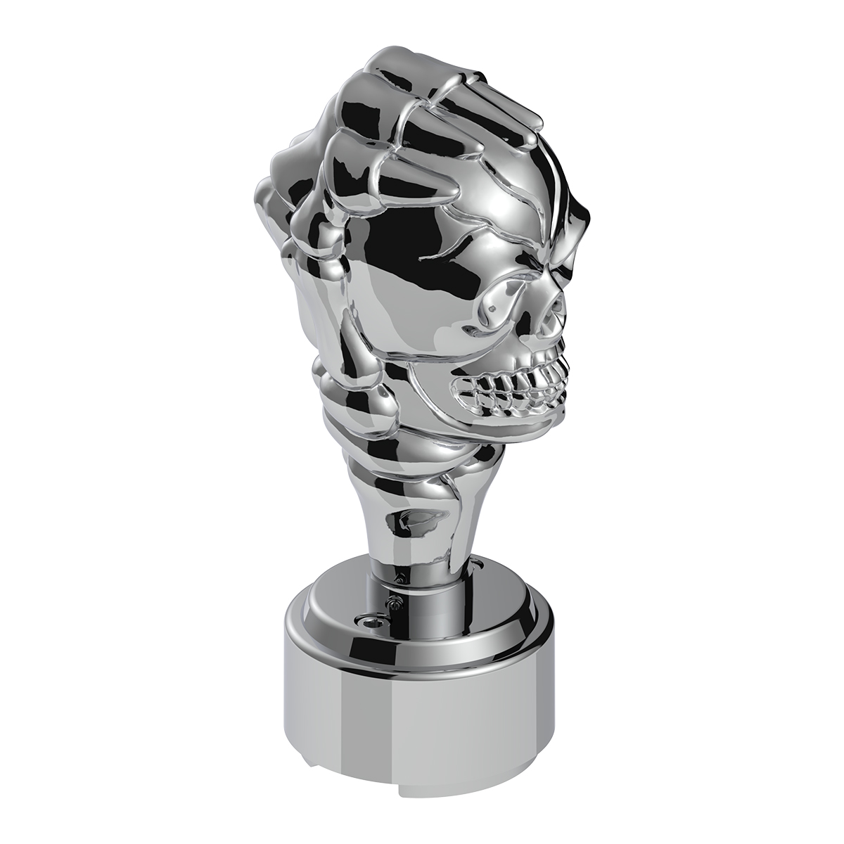 Thread-On Skull Gearshift Knob With 9/10 Speed Adapter - Chrome - Thumbnail 6
