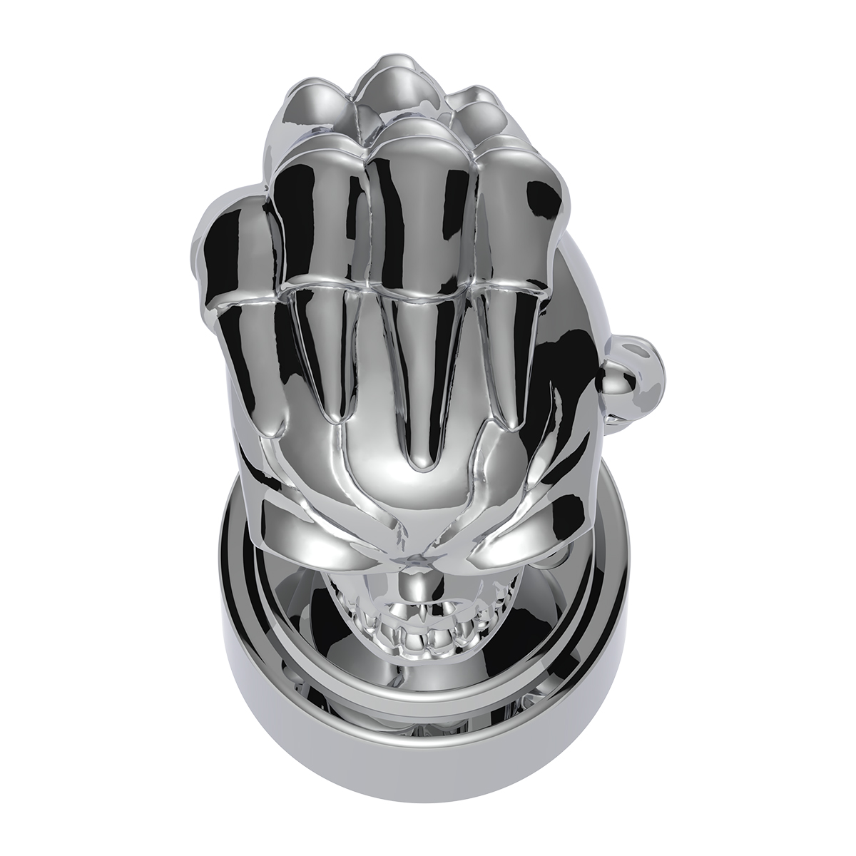 Thread-On Skull Gearshift Knob With 9/10 Speed Adapter - Chrome - Thumbnail 8